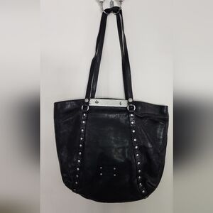 Patricia Nash Black Studded Leather Tote